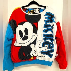 Vintage 90’s Mickey and Co puffer pullover reversible Disney sweatshirt